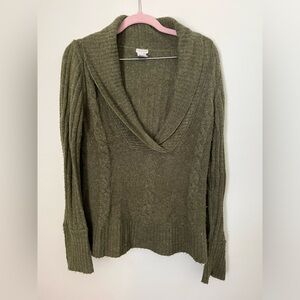 V neck cowl sweater